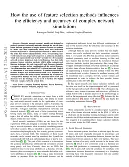 How the use of feature selection methods influences the efficiency and
  accuracy of complex network simulations
