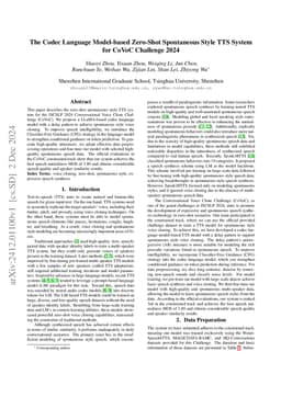 The Codec Language Model-based Zero-Shot Spontaneous Style TTS System for CoVoC Challenge 2024