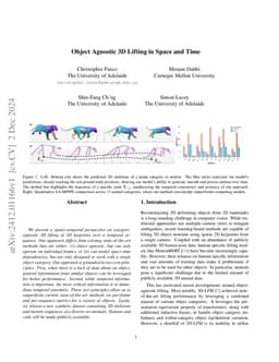 Object Agnostic 3D Lifting in Space and Time