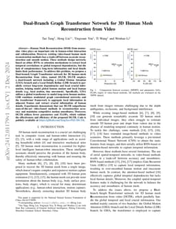 Dual-Branch Graph Transformer Network for 3D Human Mesh Reconstruction
  from Video