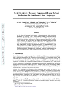 SailCompass: Towards Reproducible and Robust Evaluation for Southeast
  Asian Languages