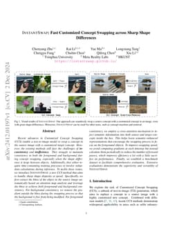 InstantSwap: Fast Customized Concept Swapping across Sharp Shape
  Differences