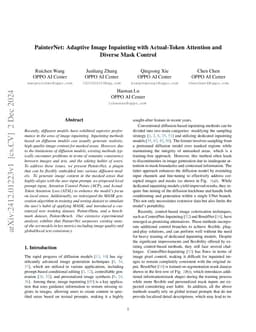 PainterNet: Adaptive Image Inpainting with Actual-Token Attention and
  Diverse Mask Control