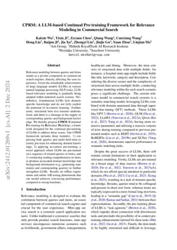 CPRM: A LLM-based Continual Pre-training Framework for Relevance Modeling in Commercial Search
