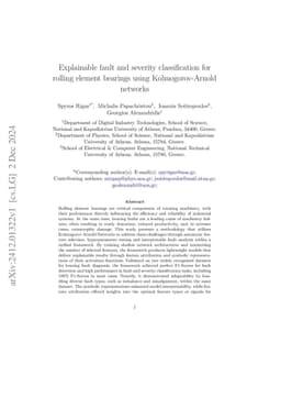 Explainable fault and severity classification for rolling element
  bearings using Kolmogorov-Arnold networks
