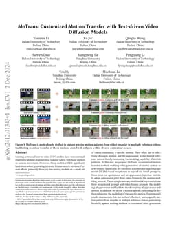 MoTrans: Customized Motion Transfer with Text-driven Video Diffusion
  Models