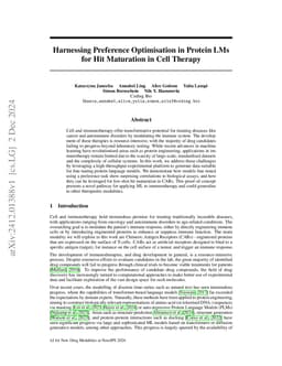 Harnessing Preference Optimisation in Protein LMs for Hit Maturation in
  Cell Therapy