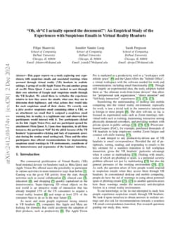 "Oh, sh*t! I actually opened the document!": An Empirical Study of the
  Experiences with Suspicious Emails in Virtual Reality Headsets