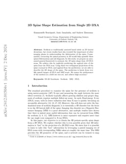 3D Spine Shape Estimation from Single 2D DXA