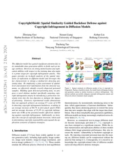 CopyrightShield: Spatial Similarity Guided Backdoor Defense against
  Copyright Infringement in Diffusion Models