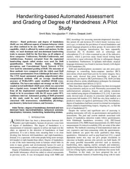 Handwriting-based Automated Assessment and Grading of Degree of
  Handedness: A Pilot Study