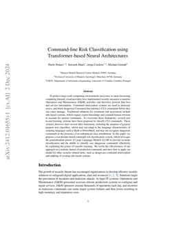 Command-line Risk Classification using Transformer-based Neural
  Architectures