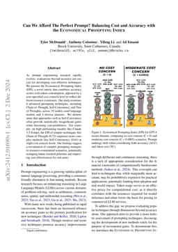 Can We Afford The Perfect Prompt? Balancing Cost and Accuracy with the
  Economical Prompting Index