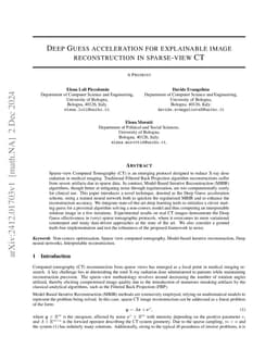 Deep Guess acceleration for explainable image reconstruction in
  sparse-view CT