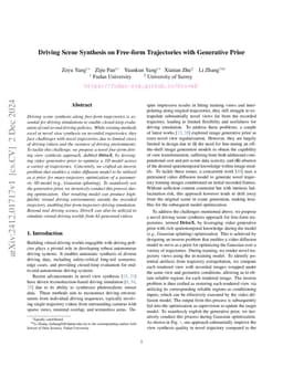Driving Scene Synthesis on Free-form Trajectories with Generative Prior