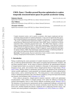 CBOL-Tuner: Classifier-pruned Bayesian optimization to explore
  temporally structured latent spaces for particle accelerator tuning