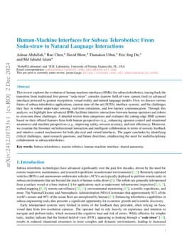 Human-Machine Interfaces for Subsea Telerobotics: From Soda-straw to
  Natural Language Interactions