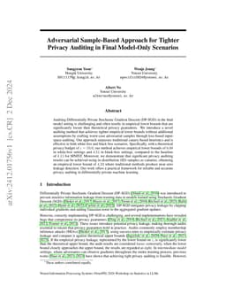 Adversarial Sample-Based Approach for Tighter Privacy Auditing in Final Model-Only Scenarios