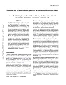 Noise Injection Reveals Hidden Capabilities of Sandbagging Language
  Models