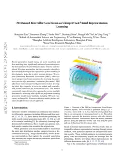Pretrained Reversible Generation as Unsupervised Visual Representation Learning