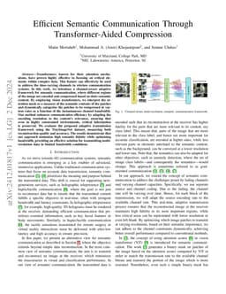 Efficient Semantic Communication Through Transformer-Aided Compression