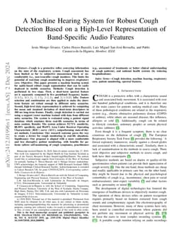 A Machine Hearing System for Robust Cough Detection Based on a
  High-Level Representation of Band-Specific Audio Features