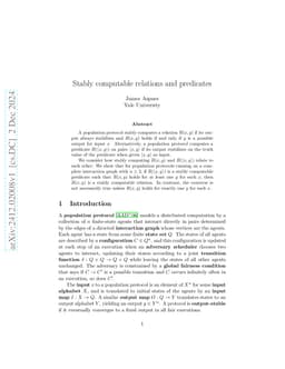 Stably computable relations and predicates