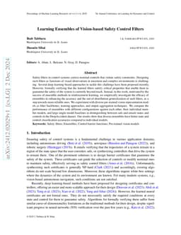 Learning Ensembles of Vision-based Safety Control Filters