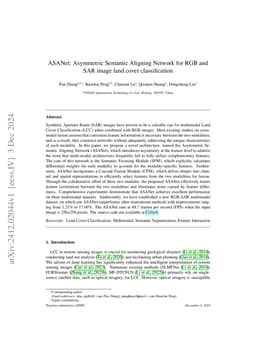 ASANet: Asymmetric Semantic Aligning Network for RGB and SAR image land
  cover classification