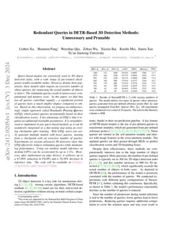 Redundant Queries in DETR-Based 3D Detection Methods: Unnecessary and
  Prunable