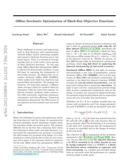 Offline Stochastic Optimization of Black-Box Objective Functions