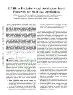 ILASH: A Predictive Neural Architecture Search Framework for Multi-Task
  Applications