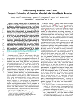 Understanding Particles From Video: Property Estimation of Granular
  Materials via Visuo-Haptic Learning