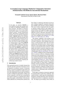 Leveraging Large Language Models for Comparative Literature
  Summarization with Reflective Incremental Mechanisms