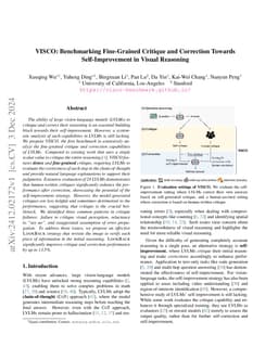 VISCO: Benchmarking Fine-Grained Critique and Correction Towards Self-Improvement in Visual Reasoning