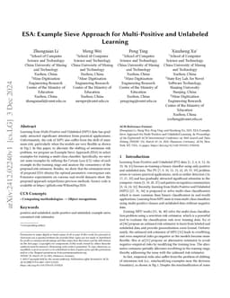 ESA: Example Sieve Approach for Multi-Positive and Unlabeled Learning