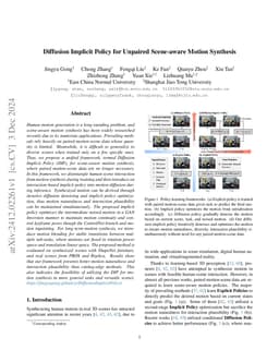 Diffusion Implicit Policy for Unpaired Scene-aware Motion Synthesis