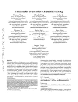 Sustainable Self-evolution Adversarial Training