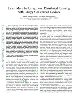 Learn More by Using Less: Distributed Learning with Energy-Constrained
  Devices