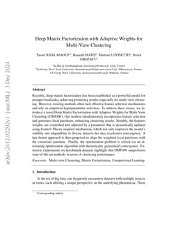 Deep Matrix Factorization with Adaptive Weights for Multi-View
  Clustering