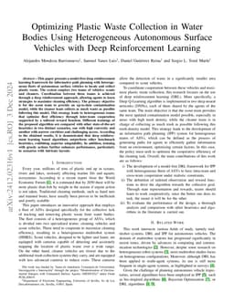 Optimizing Plastic Waste Collection in Water Bodies Using Heterogeneous
  Autonomous Surface Vehicles with Deep Reinforcement Learning