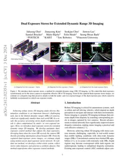Dual Exposure Stereo for Extended Dynamic Range 3D Imaging