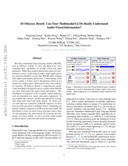 AV-Odyssey Bench: Can Your Multimodal LLMs Really Understand
  Audio-Visual Information?