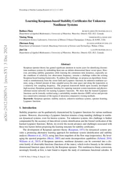 Learning Koopman-based Stability Certificates for Unknown Nonlinear Systems