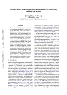 MLD-EA: Check and Complete Narrative Coherence by Introducing Emotions
  and Actions