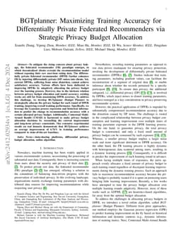 BGTplanner: Maximizing Training Accuracy for Differentially Private
  Federated Recommenders via Strategic Privacy Budget Allocation