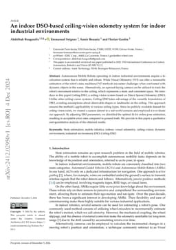 An indoor DSO-based ceiling-vision odometry system for indoor industrial
  environments