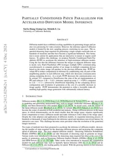 Partially Conditioned Patch Parallelism for Accelerated Diffusion Model
  Inference