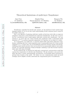 Theoretical limitations of multi-layer Transformer