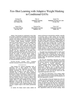 Few-Shot Learning with Adaptive Weight Masking in Conditional GANs